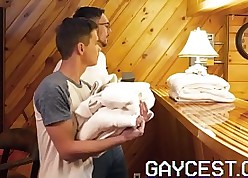GAYCEST - Hung essayist fucks his twink nephew bareback take sauna